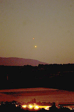 Untergang von Venus und Jupiter, Nieder-Olm, 30.06.2015, 2237h MEZ, Nikkor 300/4.5, Nikon D7000, 400 ISO, 2s, PS